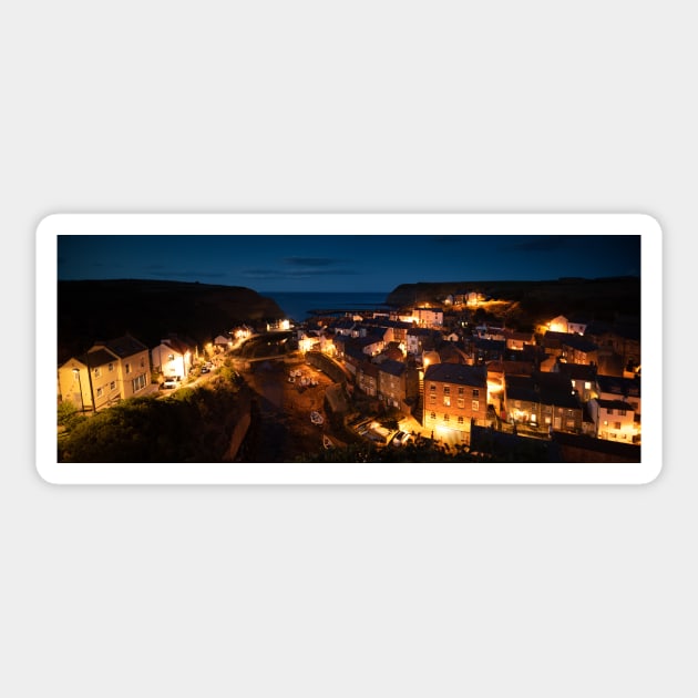 Nightime Staithes Sticker by davehudspeth